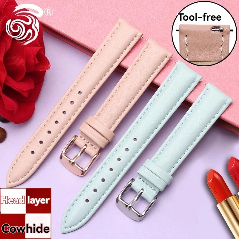 Premium Cowhide Quick Release Watch Strap - Elegant Wrist Accessory