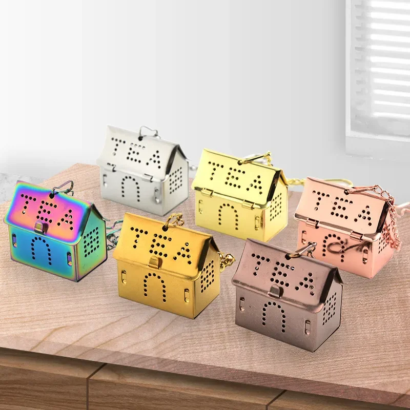 Stainless Steel House Shaped Tea Infuser Ball Spice Flower Filter Tea Leaf Herbal Strainer Kitchen Teapot Tool Households Gadget tea infuser tea strainer tea filter