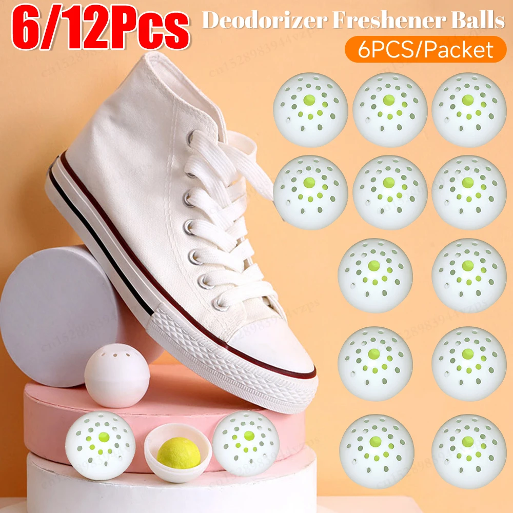 6/12Pcs Shoe Deodorizer Ball Freshener Long Lasting Odor Deodorize Balls Sneakers Gym Bags Closet Fresh Ball Foot Care Tools