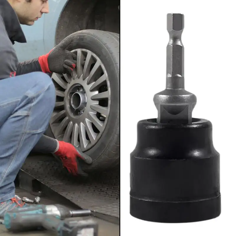 Jack Socket Adapter Electric Drill Adapter Jack Socket Vehicle Maintenance Lifting Tool Labour-Saving Gear for Road Trip