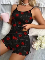 2025New Women's Leopard Print Printed Suspender Top and Elastic Waist Shorts Women's Sexy Casual Home Summer Pajama Set - Image 5