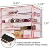 Makeup Storage Organizer Bundle Acrylic 6 Drawer Tower & 4 Drawer Wide Cosmetic Jewlery Storage Pink Durable Design Easy Access 6