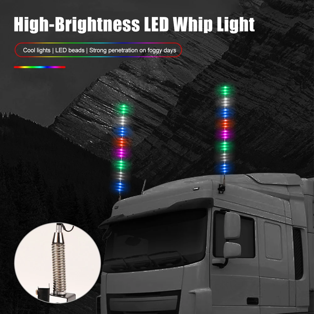 

Car Whip Light Warning Light with Metal Base Spiral Car Antenna Light Flashing Chasing Light for Car Truck UTV ATV RZR 12/24V