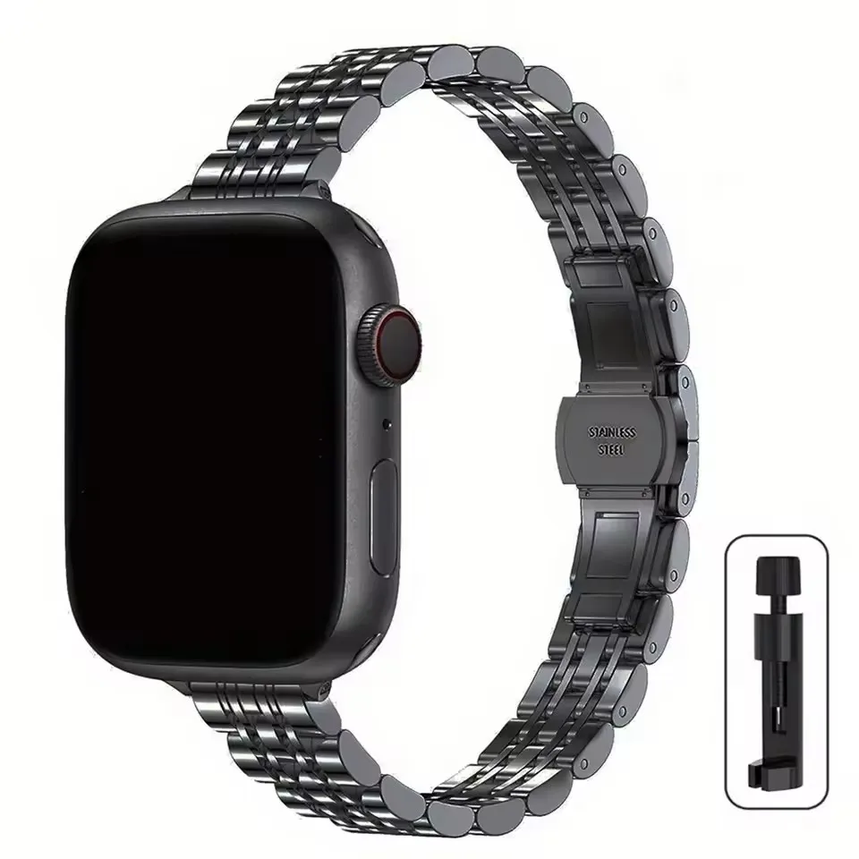 Elegant Stainless Steel Slim Watch Band Strap