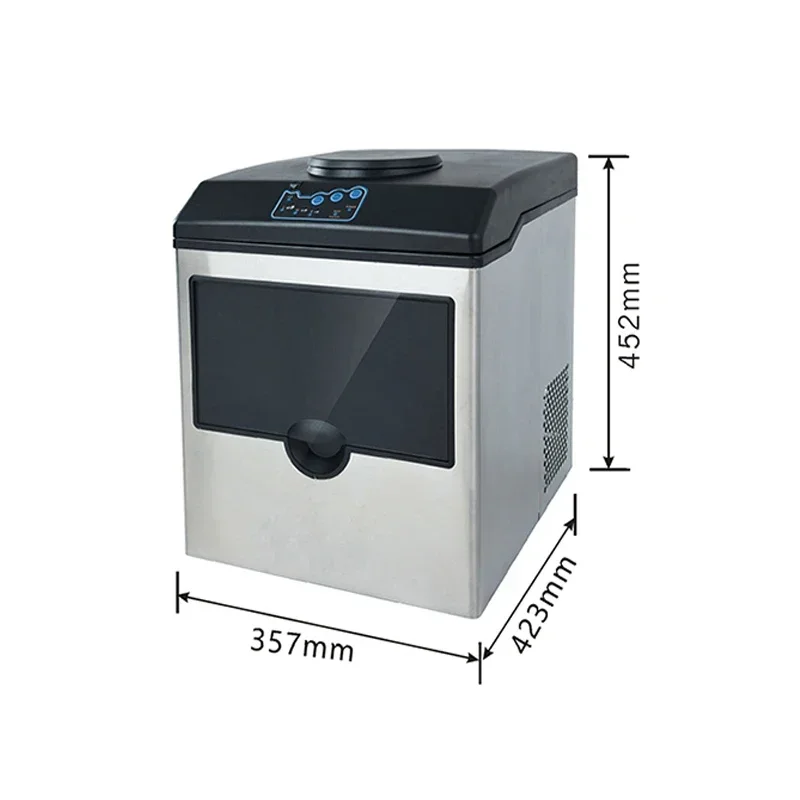 25KG Commercial High Quality Ice Making Machine English Panel Household Ice Cube Maker Tea Milk Shop Automatic Water Inlet