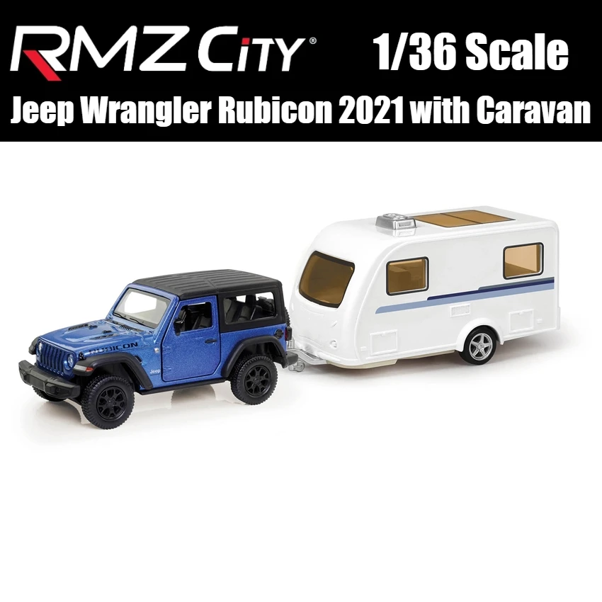 1/36 Jeep Land Rover Ford F-150 With Caravan Horse Trailer