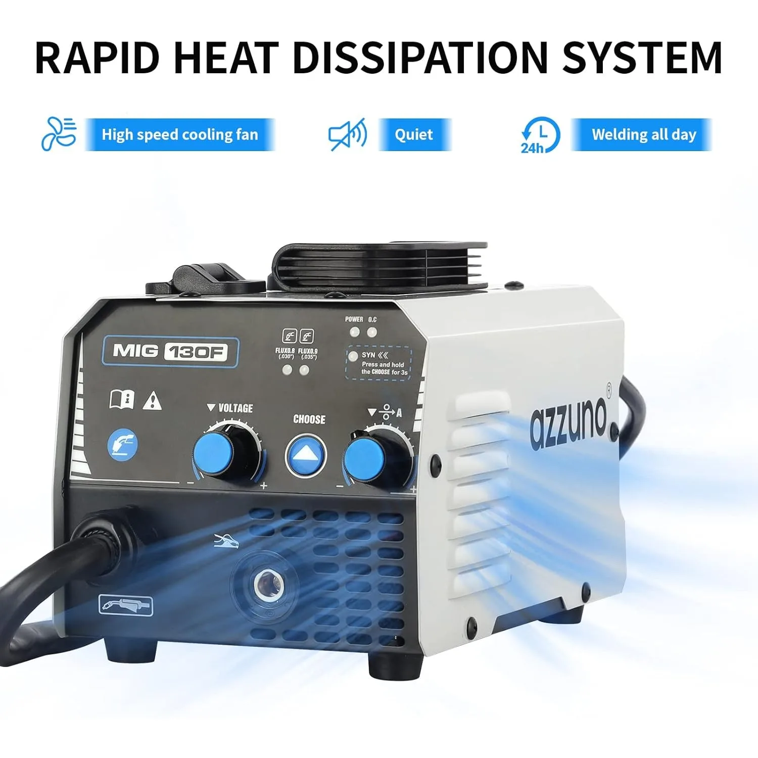 MIG Welder,Flux Core Welder Machine 110V 130Amp, Gasless MIG Welding Machine IGBT Inverter Welder Portable Wire Feed Welder 6