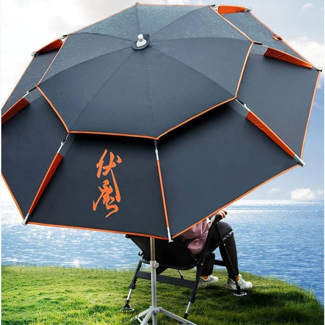 Outdoor Beach Camping Fishing Umbrella Fold Sun Protection Anti UV Sunshade  Umbrella Awning Fishing Umbrella - AliExpress