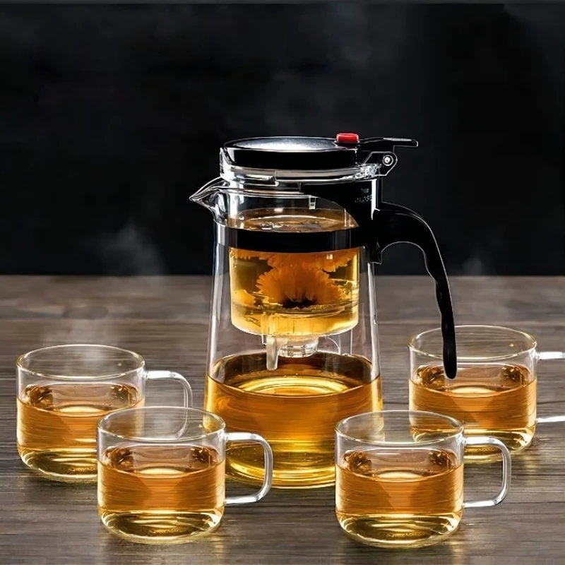 

Tea Pots Heat Resistant Glass Tea Pot Tea Infuser Chinese Kung Fu Tea Set Kettle Coffee Glass Maker Convenient Office Tea Sets