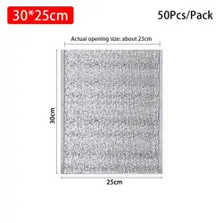Portable Insulated Aluminum Foil Cooler Bag for Food and Drink Transport (50Pcs 25x30cm)