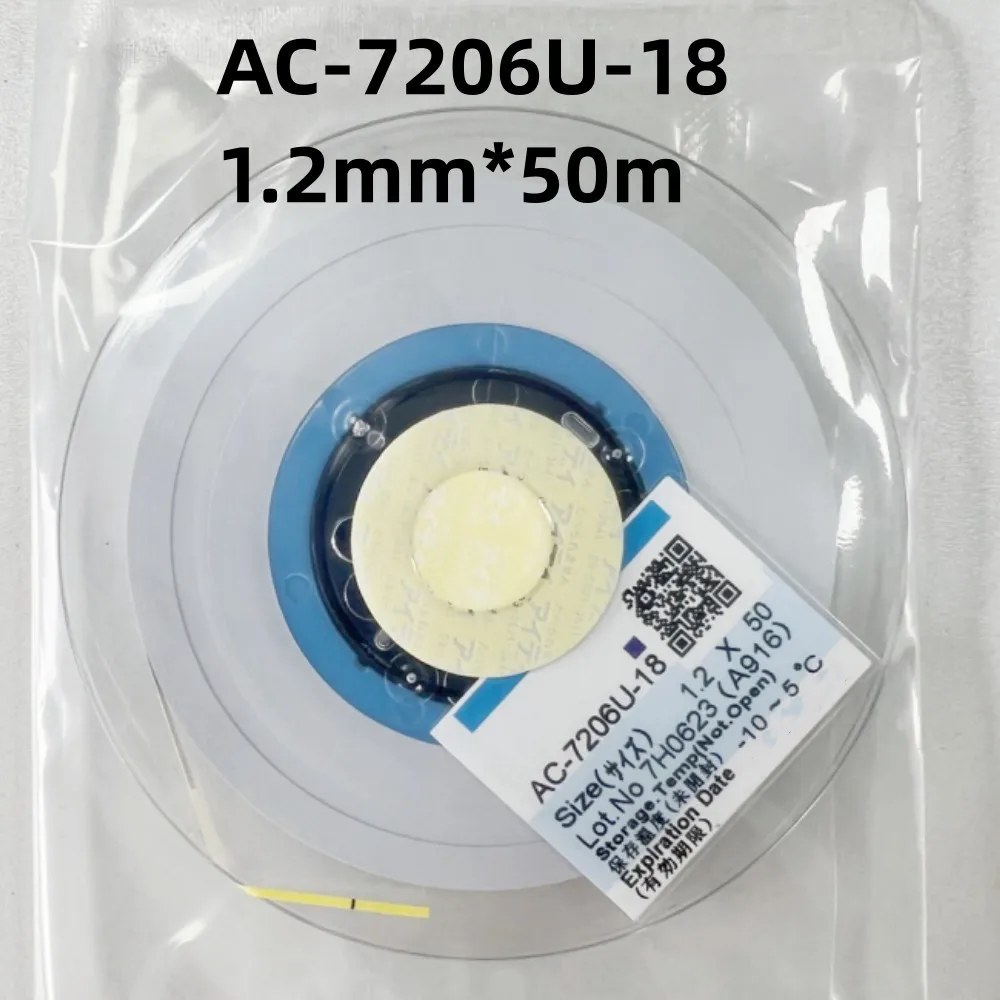 LCD 스크린 수리용 ACF 테이프, 날짜 AC-7206U-18, 1.2 1.5mm x 10m, 25m 50m, TV 이방 전도성