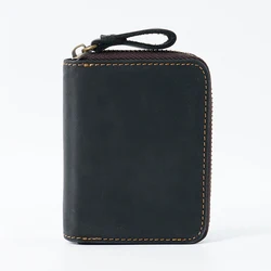 Vintage Genuine Leather Accordion Wallet - Large Capacity Multi - Slot Card Holder & Coin Purse (Black)