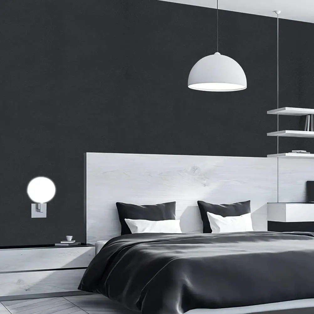 Matte Black Self-Adhesive and Removable Vinyl Wallpaper Waterproof  Contact Paper for Cabinets Countertops Wall Covering 5