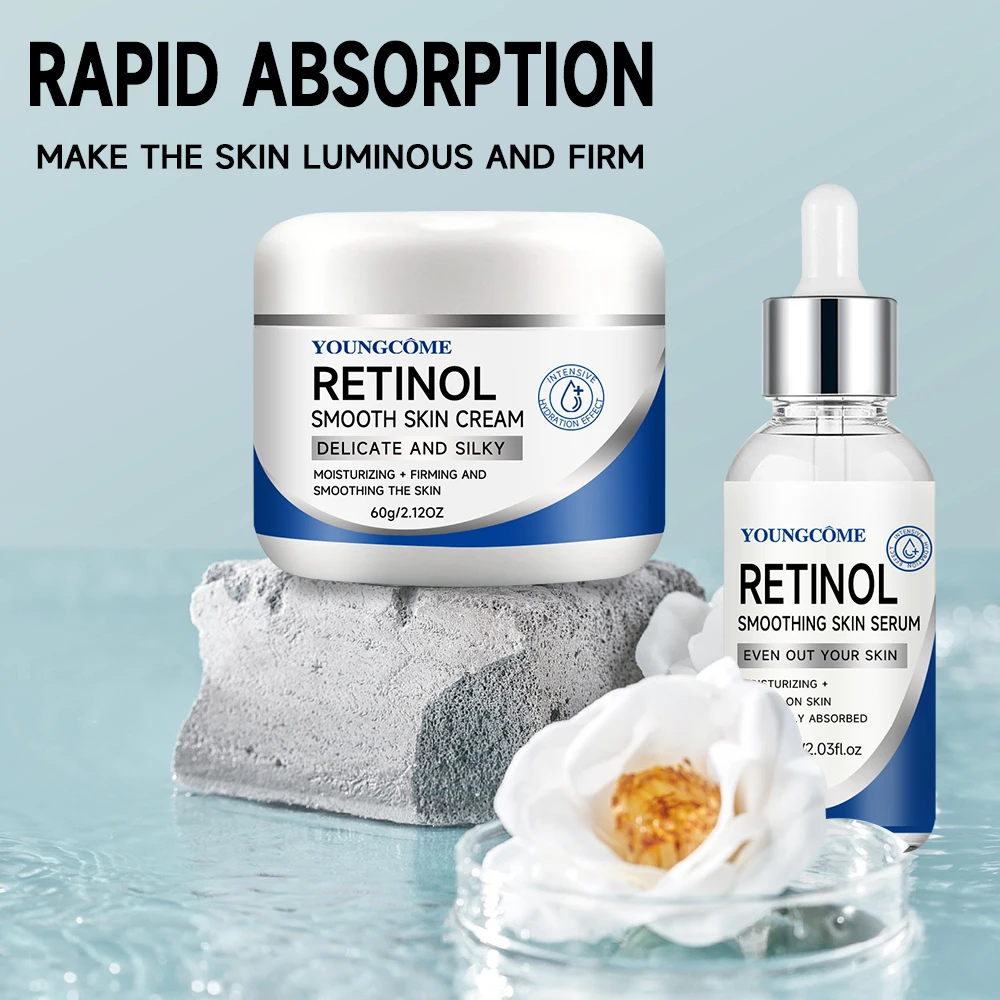 Retinol Cream Serum Combo Set Remove Wrinkle Firming Lifting Whitening Brightening Moisturizing Hyalronic Acid Facial Skin Care 4