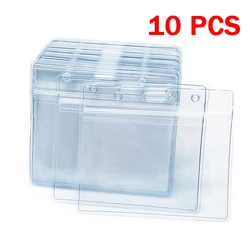 10 PCS Unisex Transparent PVC Card Cover Sleeve Work ID Clear Card Holder Protector Cover Badge Lanyard Office School Supply