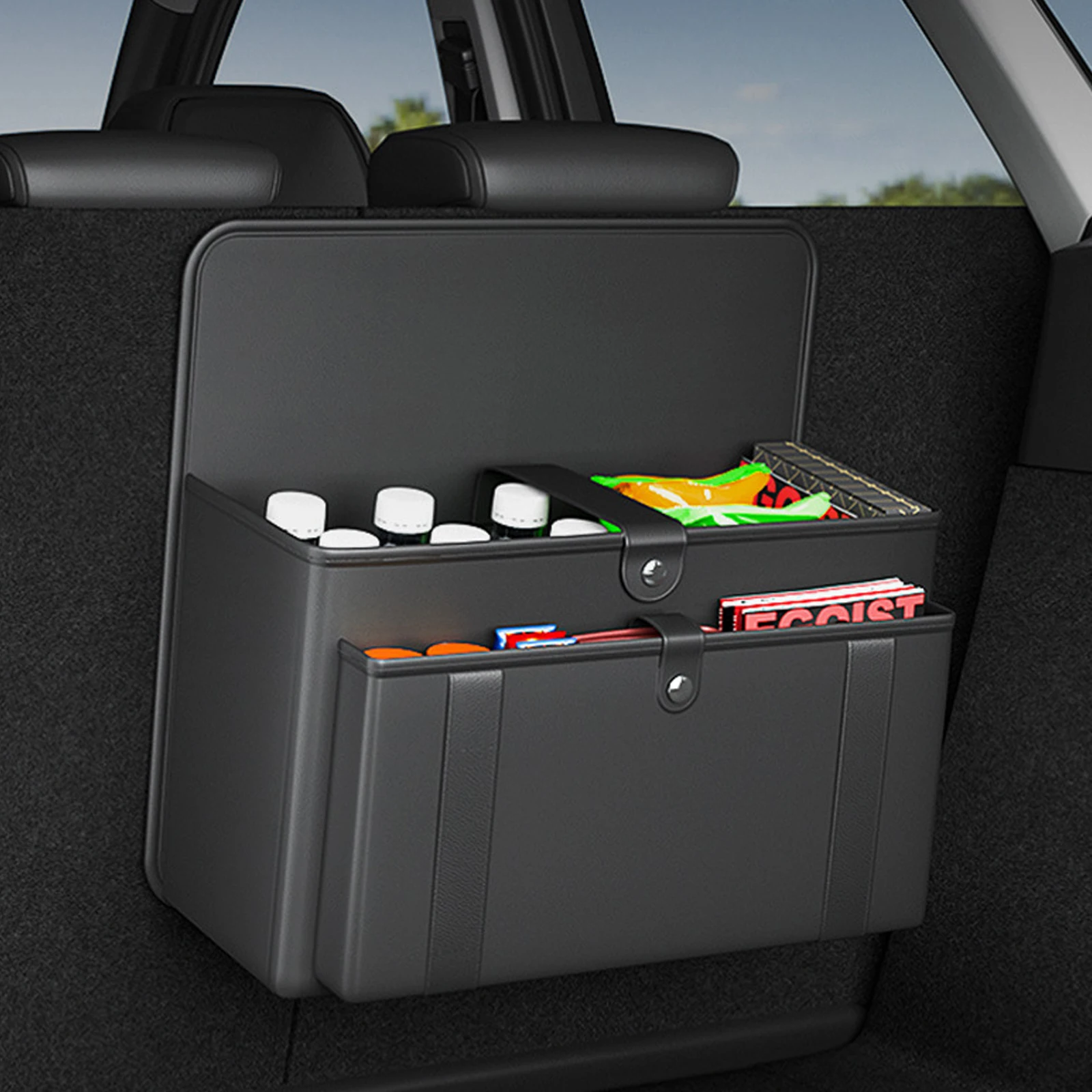 

Car Trunk Back Seat Leather Organizer Bag Storage Stowing Backseat Storage Pocket Back Seat Hanging Pocket