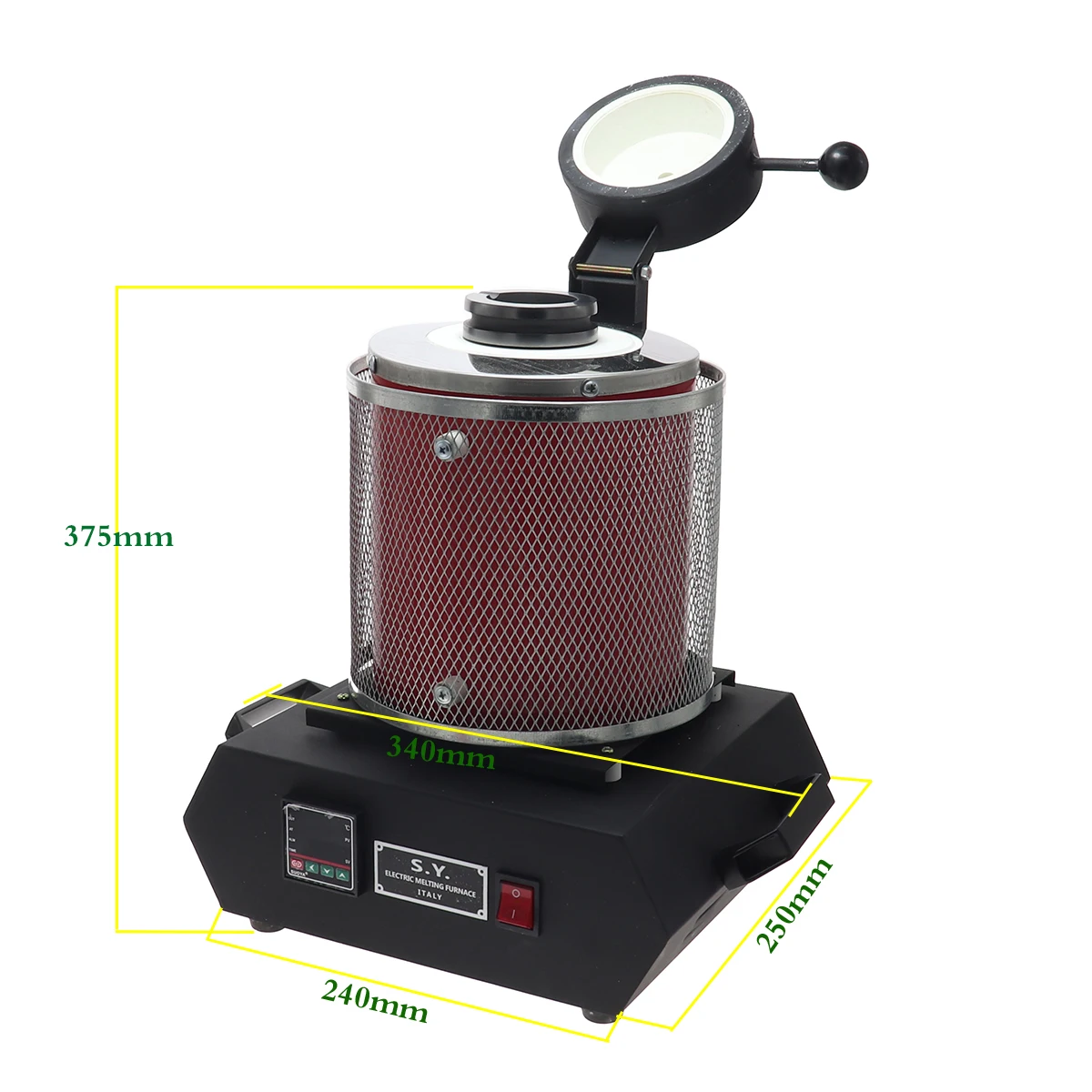 1KG/2KG/3KG electrical melting furnace 2000W 1100℃ Temperature Control Digital Electric Melting Furnace Graphite Crucible electric melting furnace