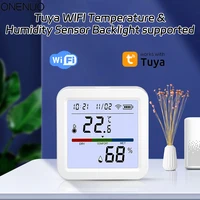 WiFi Temperature Humidity Sensor Tuya Smart Life App Backlight Hygrometer Thermometer Sensor Support Alexa Google Home Assistant