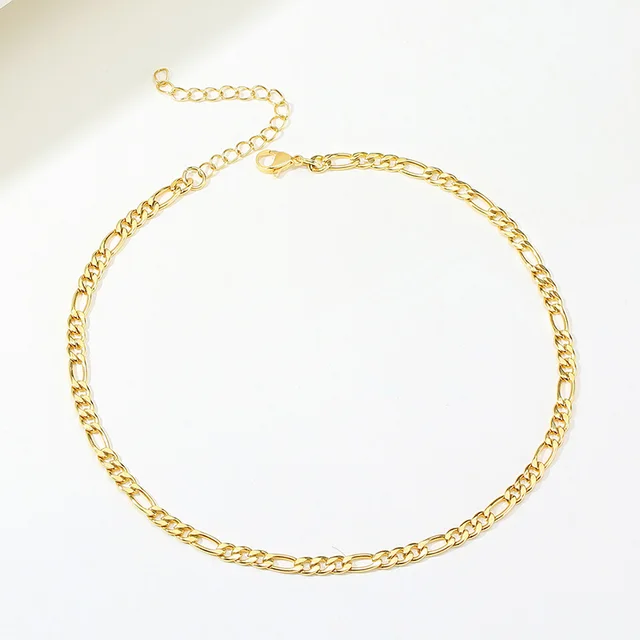 Figaro – collier chaîne à maillons en acier inoxydable, couleur or, ras du cou superposé pour femmes et filles, 14 "18" 20 "24"