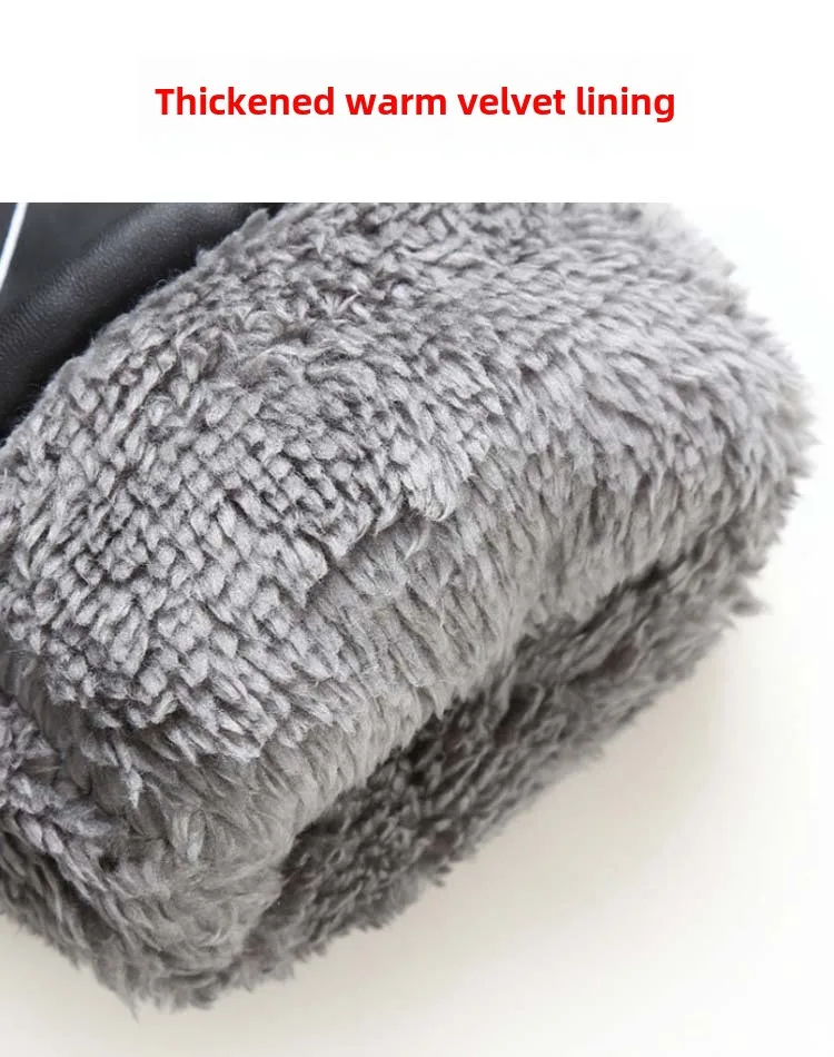 Autumn Winter Ski Warmth Motorcycle Fleece Windblock Cold Resistance Outdoor Riding Driving Gloves for Men Enhanced Padding 2