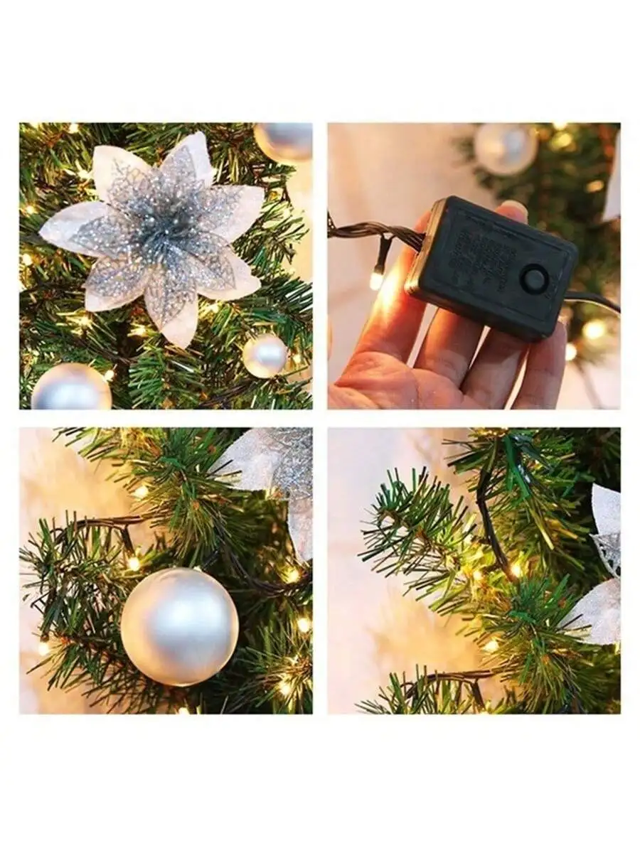 2,7 M Weihnachten LED Rattan Girlande Dekorative Künstliche Blume Kiefer Ornament Weihnachten Party Hause Kamin Tür Treppen Dekor – Detail 18