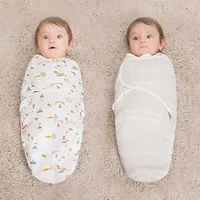 Baby Blanket Hat Set Cartoon Printed Cotton Newborn Swaddle Adjustable Infant Sleeping Swaddle Wraps All Seasons 0-6 Months 1