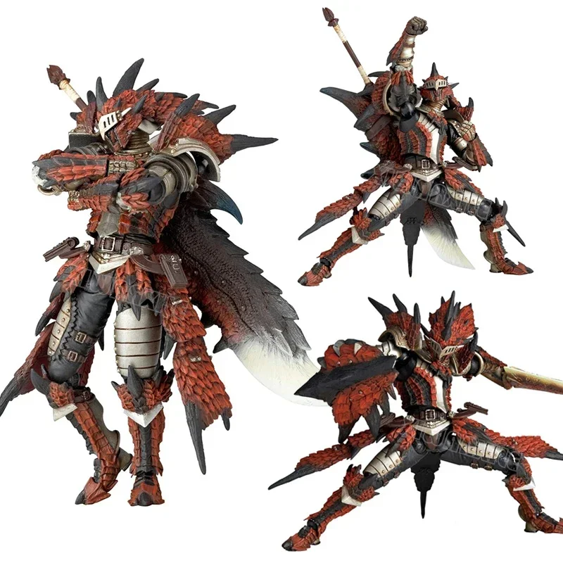 17Cm Monster Hunter Rathalos Anime Figure Revoltech Yamaguchi Action Figure Hunter Spadaccino Jinou Figurine Modello Adulto Bambola Giocattolo