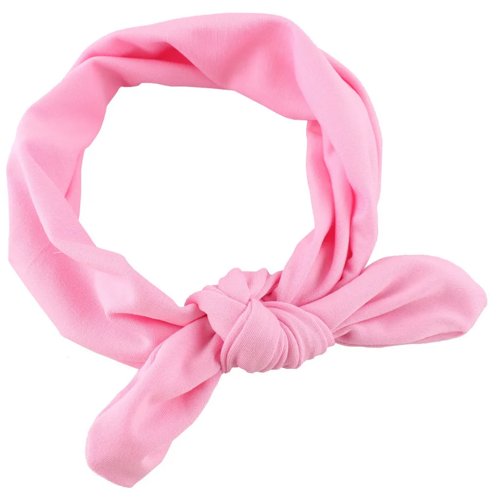 Baby Girl Headband Solid Bandage Band Hair Accessory Ribbon Bow Turban Children Newborn Kids Rabbit Ear Bowknot Headwear  3