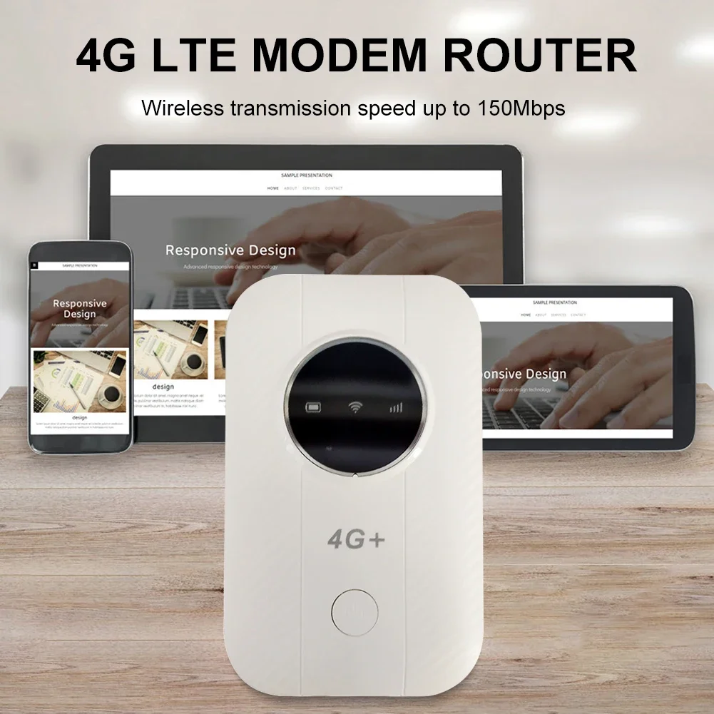 H803 4G LTE Wireless Router Modem Router 150Mbps 3650mAh Pocket Hotspot Up To 10 Devices Portable Mobile WiFi Router  ﻿