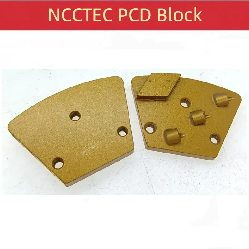 

[1 Rhombus and 3 1/4 PCD Segments] 9pcs Trapezoid Diamond PCD Grinding Pads Tool Shoes Disc Block for Epoxy Coating Glue Removal