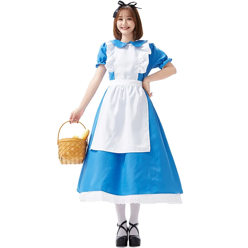 

Adult Alice's Adventures in Wonderland Lolita Cosplay Costumes Anime Maid Halloween ostumes Women Carnival Party Dress