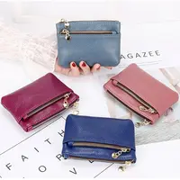 Women Mini Change Purses Leather Coin Purse Zipper Pouch Card Holder Wallet Kids Coin Pocket Wallets Key Chain Holder 1