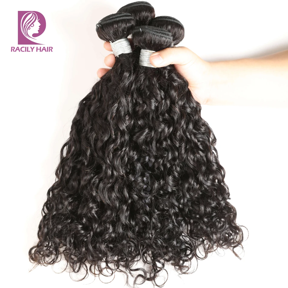 

Water Wave Bundles 10A Brazilian Human Hair Weave 1/3PCS Raw Curly Hair 100g/pc Remy 1005 Human Hair Extensions Natural Black