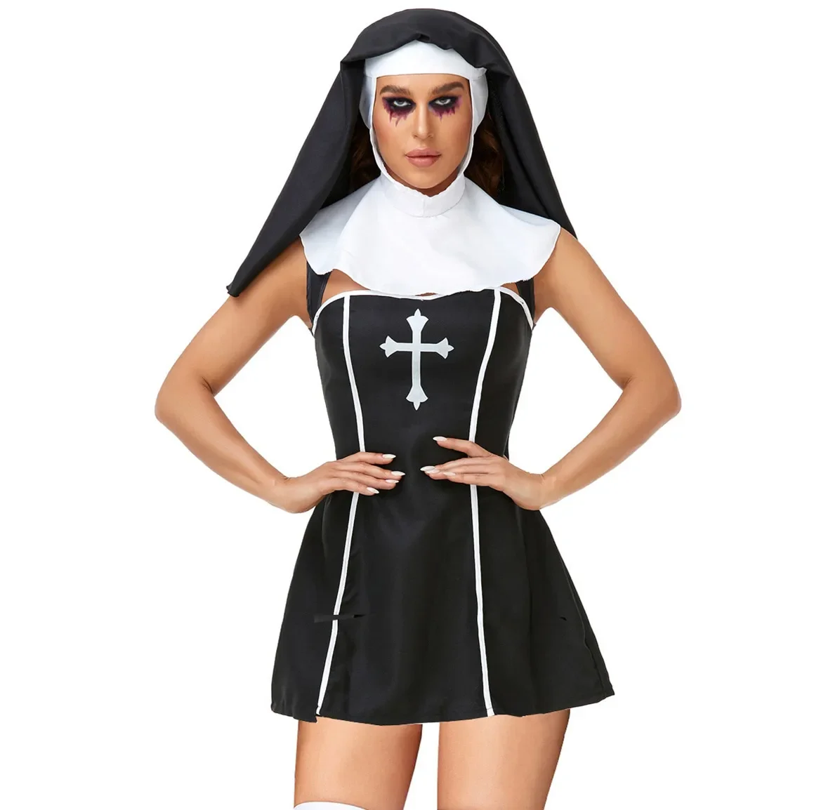 

Halloween Nun Scary Adult Zombie Vampire Fancy Dress Costumes