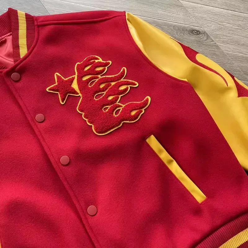 Hellstar  Records Werewolf Letterman Jacket Tiger and logo embroidery pattern 4