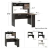 L-Shaped Desk with Hutch, Espresso 5
