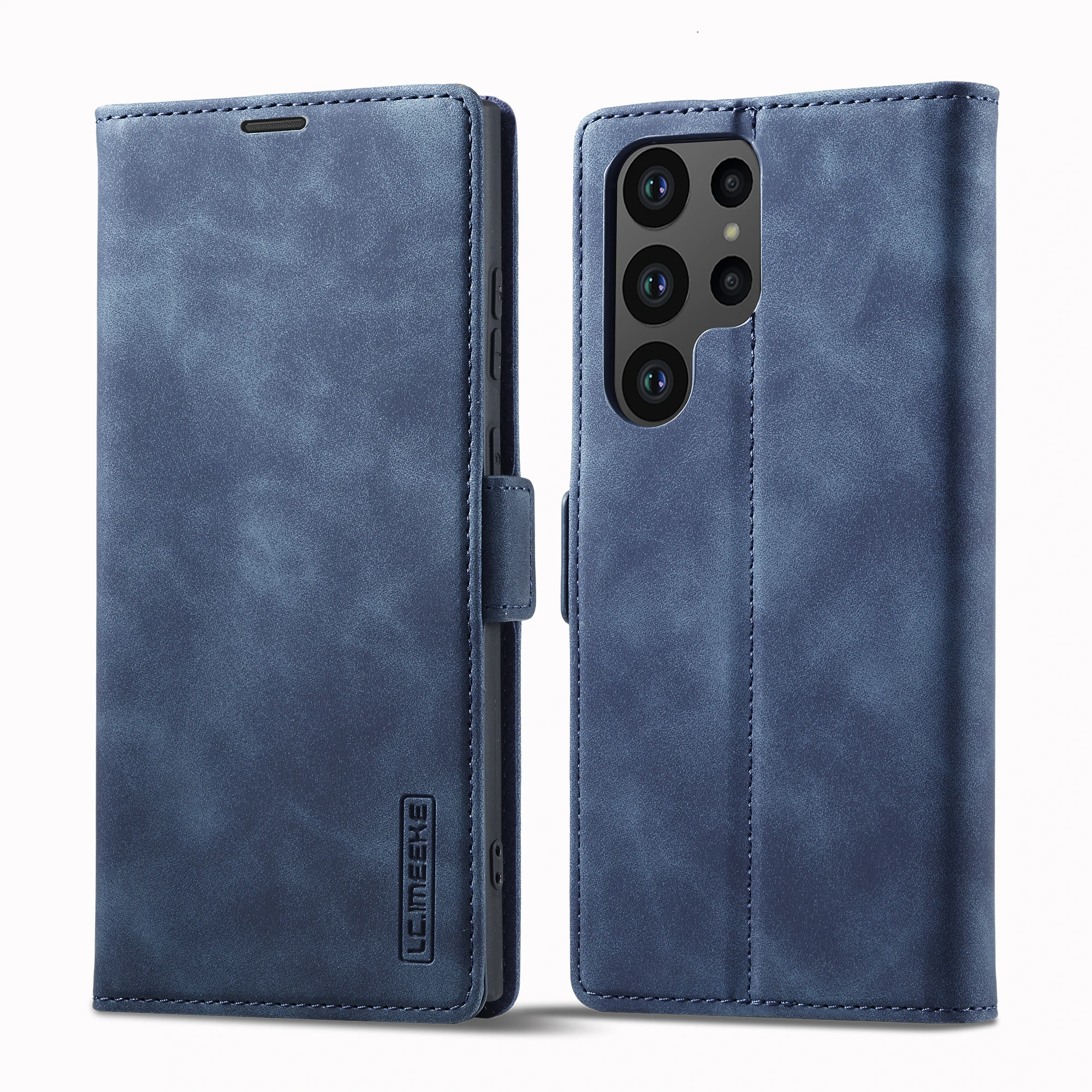 Leather Wallet Case with Magnetic Closure and Card Holder Slot, Shockproof Flip Cover
