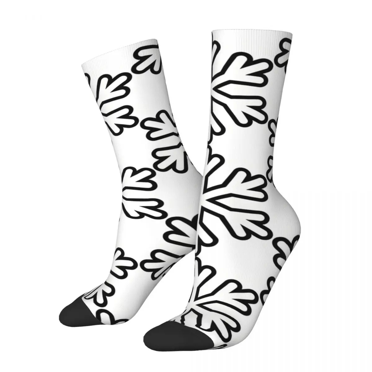 

White Snowflake Pattern Socks Male Mens Women Summer Stockings Printed