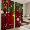 2Pcs Christmas Curtains Classical Pine Tree Snowflakes Red Green Xmas Room Suitable For Living Room Bedroom Kitchen And Bathroom 3
