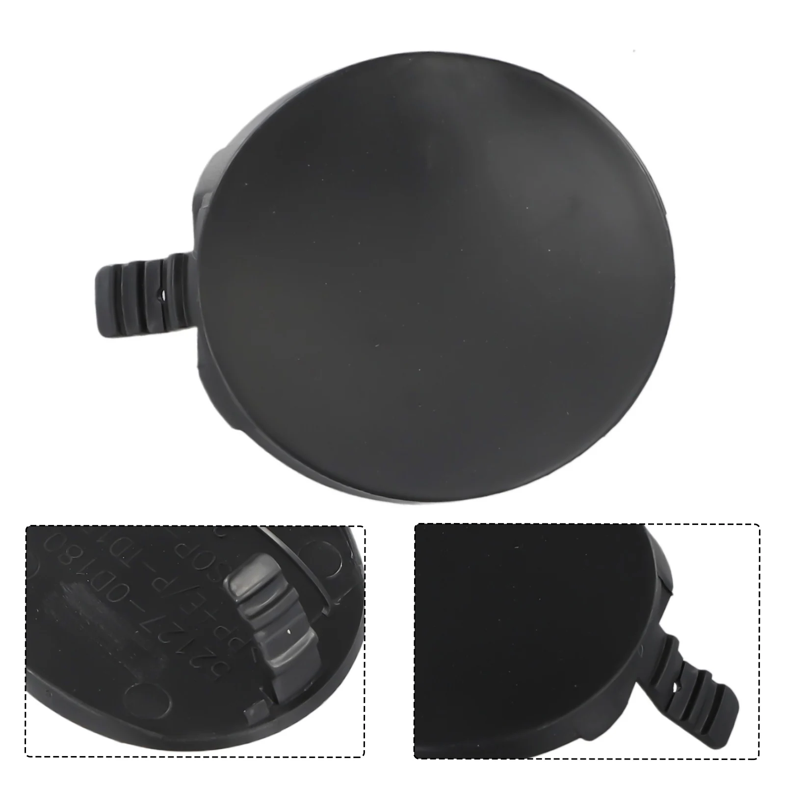 

35) Black(Unpainted) Front Bumper Towing Hook Eye Cap Cover with Perfect Fit for Toyota For Yaris 4Door Sedan 0610