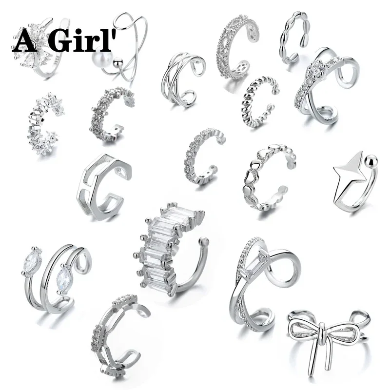 Elviragirl Charming Line Zircon Clip On Earrings Ear Cuff Without Piercing Jewelry ear clip earrings clip earrings ear clip ear accessories