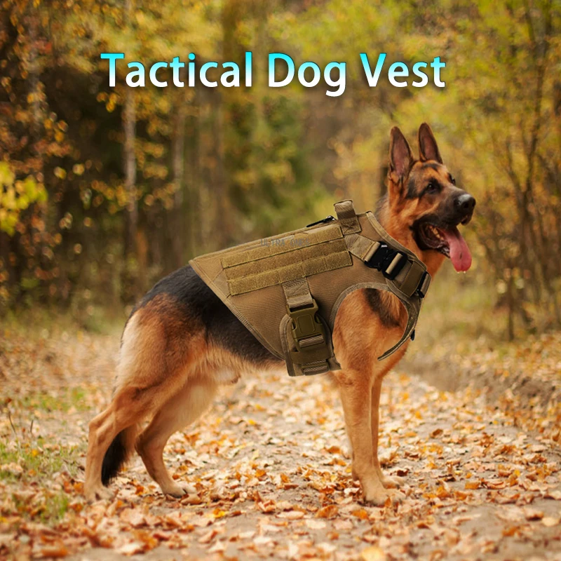 

Tactical Dog Harness Training Hunting Cs Shooting Walking Service Dog Vest Working Adjustable Wargame Hiking Military Pet Vests