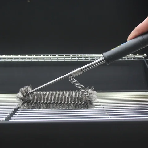 

Stainless Steel Wire Bristles BBQ Grill Accessories Triangle Stains Grease Cleaner Tools Barbecue Racks Cleaning Brush Kitchen