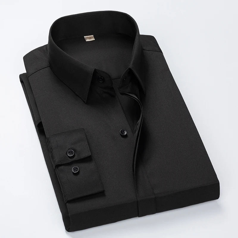 Men's Business Dress Shirts Male Formal Button-Down Collar Shirt Fashion Style Spring Autumn Men's Casual Shirt Tops S-5XL