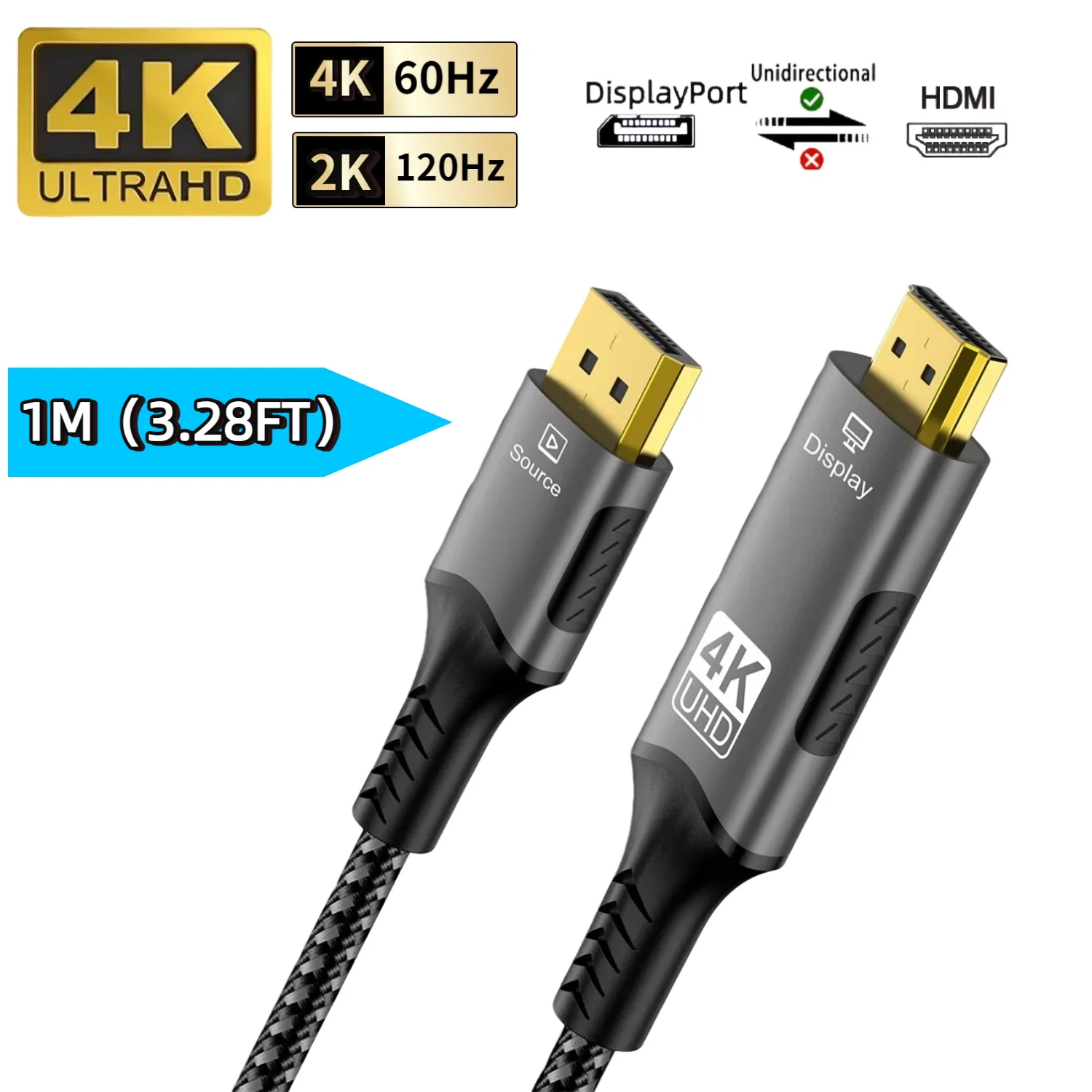 DP to HDMI-4K60hz-1M
