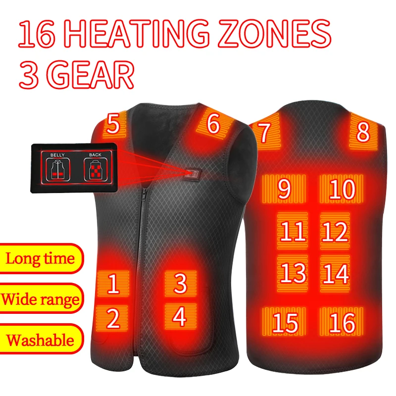7/16 Places Heated Vest Electric Heating Vest Heating Clothes Charging