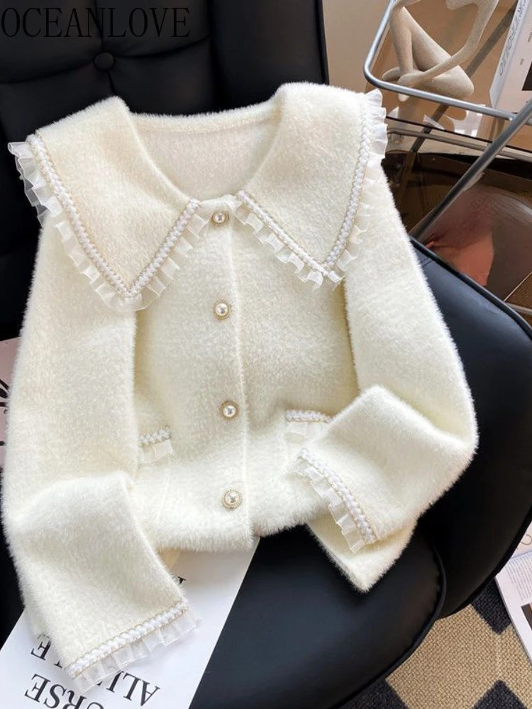 Sailor Collar Sweater Women Sailor Fashion Sweaters Ruffle Sweater