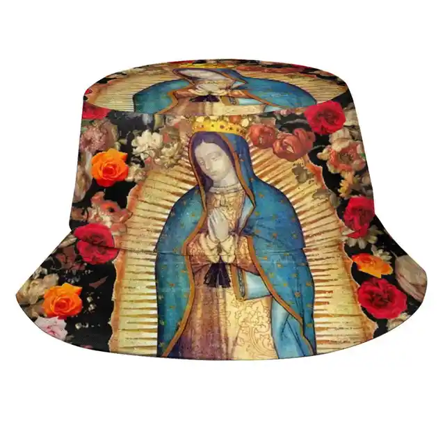 Our Lady Of Guadalupe Mexican Virgin Mary Mexico Catholic Saint Korean Caps Funny Beach Bucket Hats Our Lady Of Guadalupe