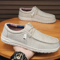 Men's Breathable Casual Canvas Slip Shoes Comfort Slip-on Loafer Soft Penny Loafers for Men Lightweight Driving Boat Shoes 1