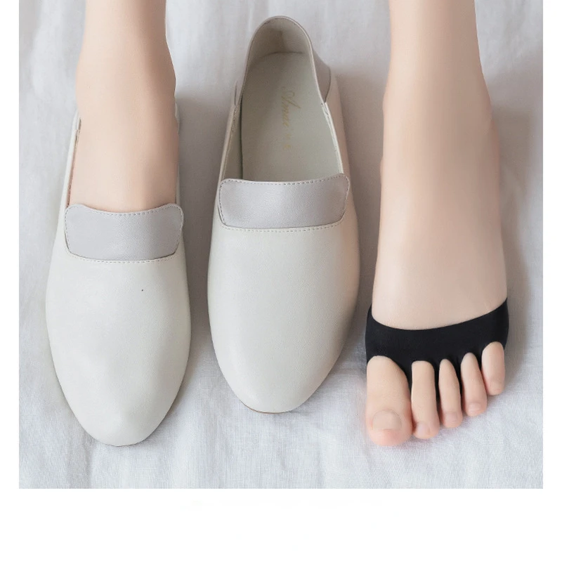 Summer Thin Paired with High Heels Wearing Cotton Soles Five Fingers Split Toes Invisible Half Length Socks on The Front Foot